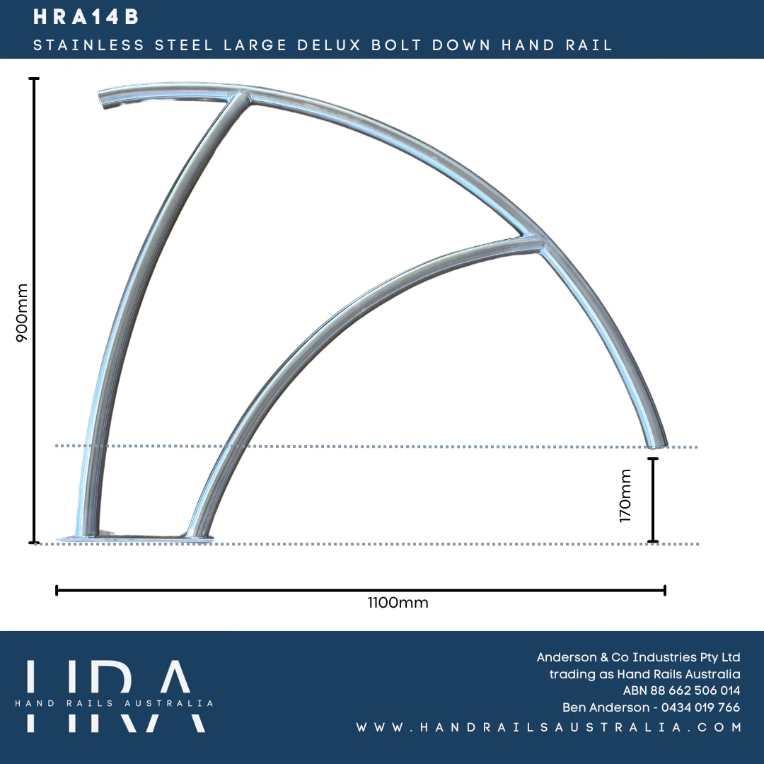 HRA14B Extra Large Delux Bolt Down Hand Rail - Image 3